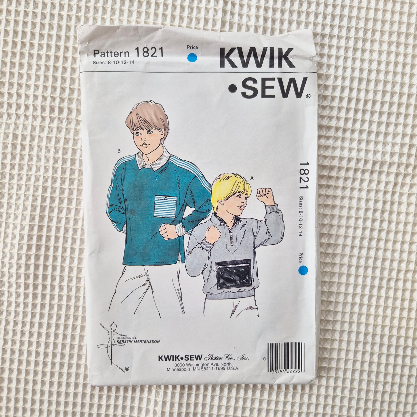 Kwik Sew 1821, Boys shirt pattern. Sizes 8 - 14