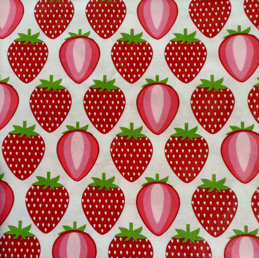 Laminated Cotton - Strawberries - Fabric Rescue