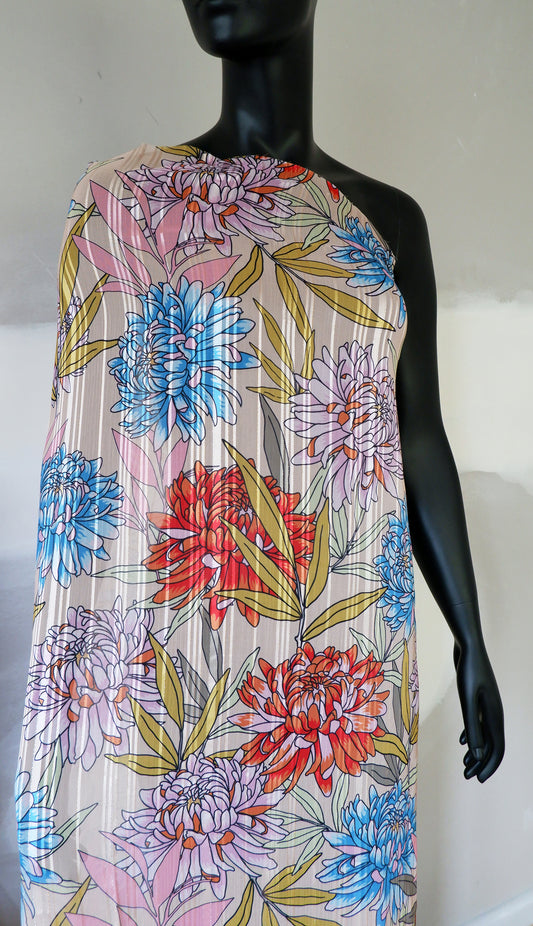 Chiffon - Large Floral Print with Sparkle
