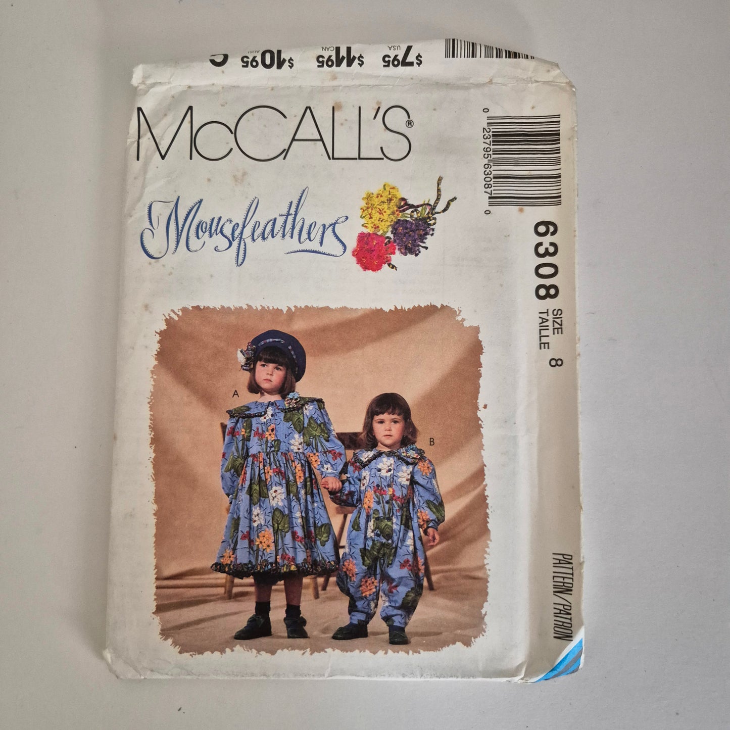 McCall's 6308, girls jumpsuit and dress pattern, size 8
