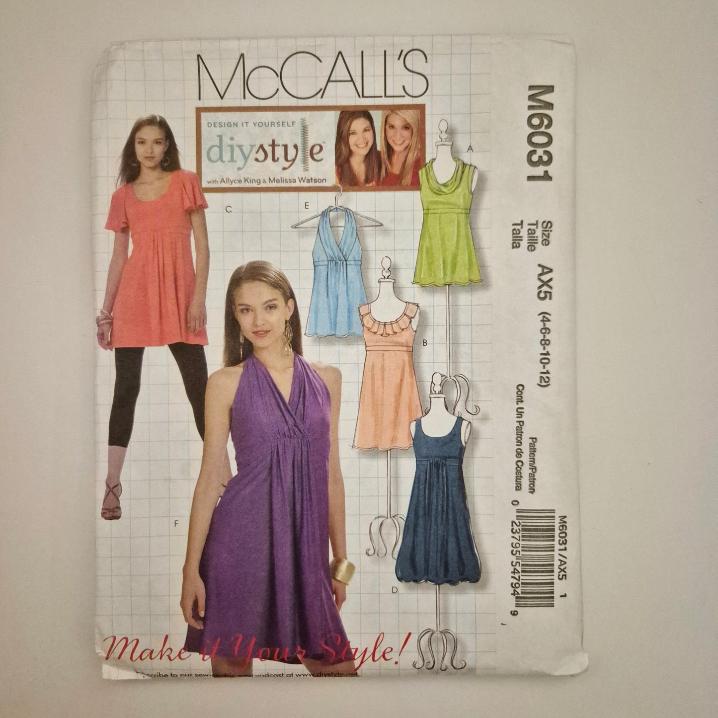 McCall's M6031, top tunic and dress pattern, sizes 4 - 12
