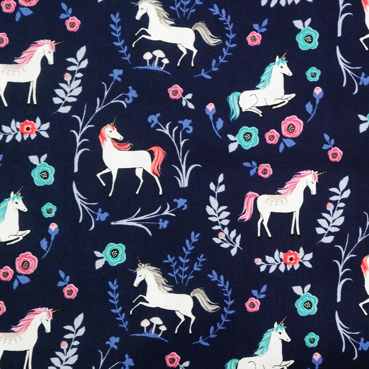 Fat Quarter - My Unicorn Cotton fabric - Navy - Riley Blake