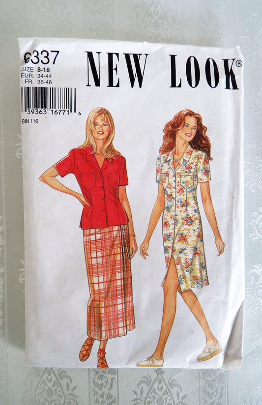 New Look 6337, Dress blouse and skirt pattern, Sizes 8 - 18