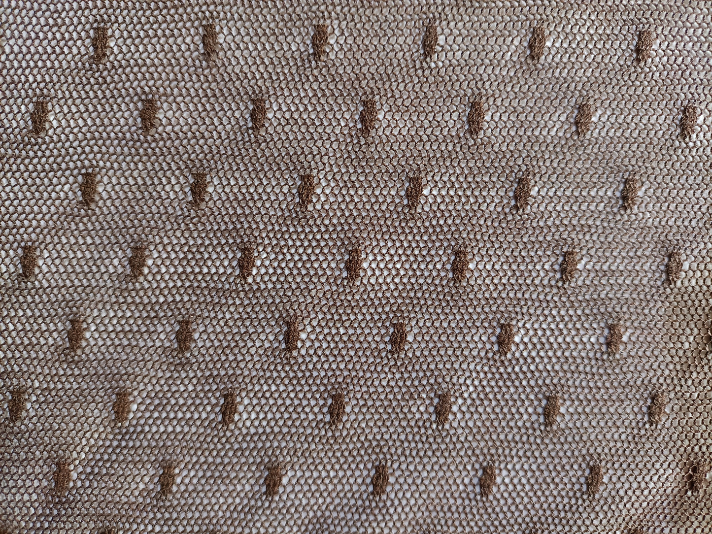 Brown nylon stretch mesh lace - Fabric Rescue