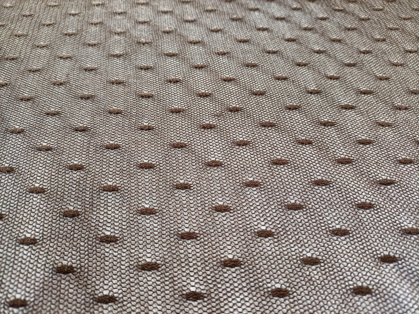 Brown nylon stretch mesh lace - Fabric Rescue