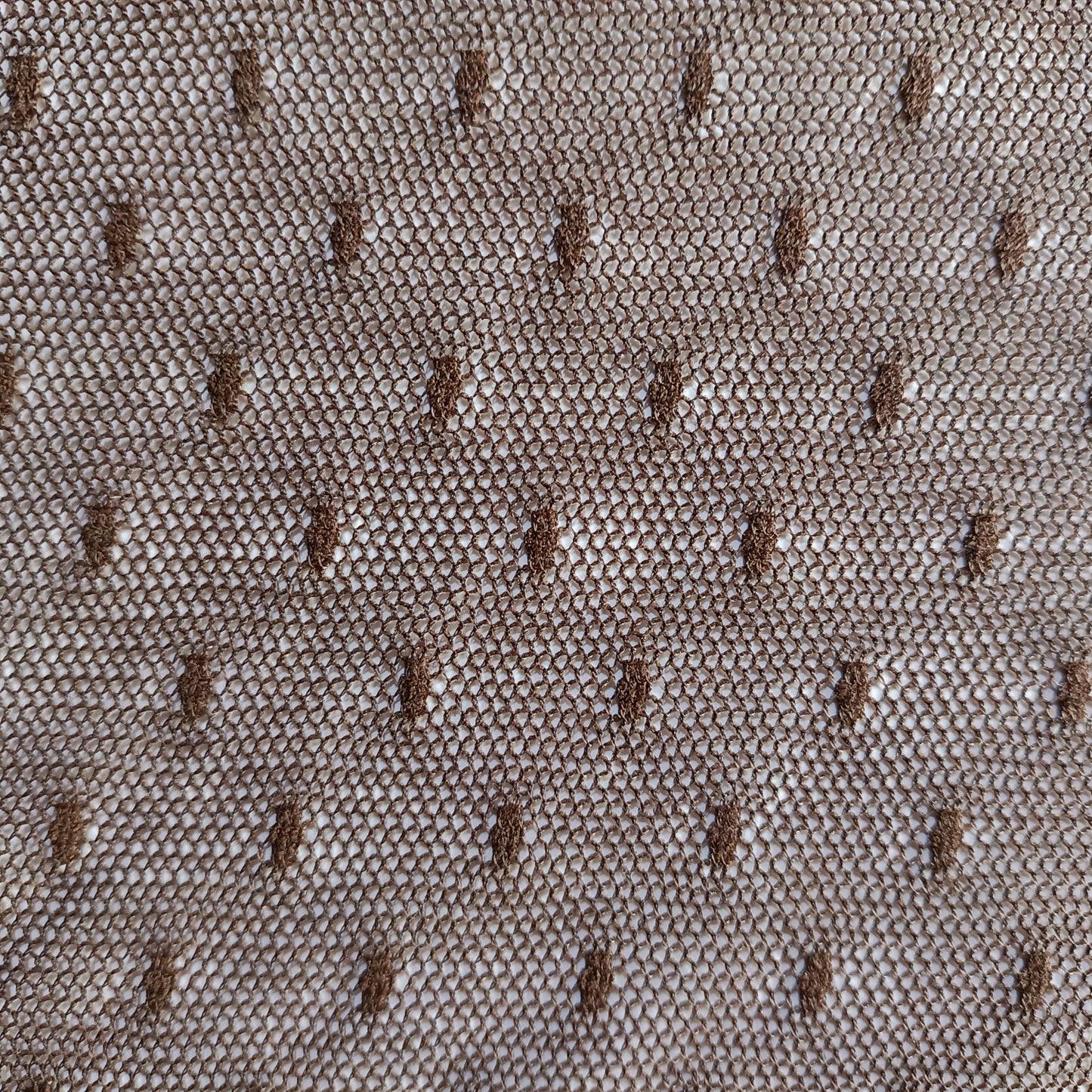 Brown nylon stretch mesh lace - Fabric Rescue