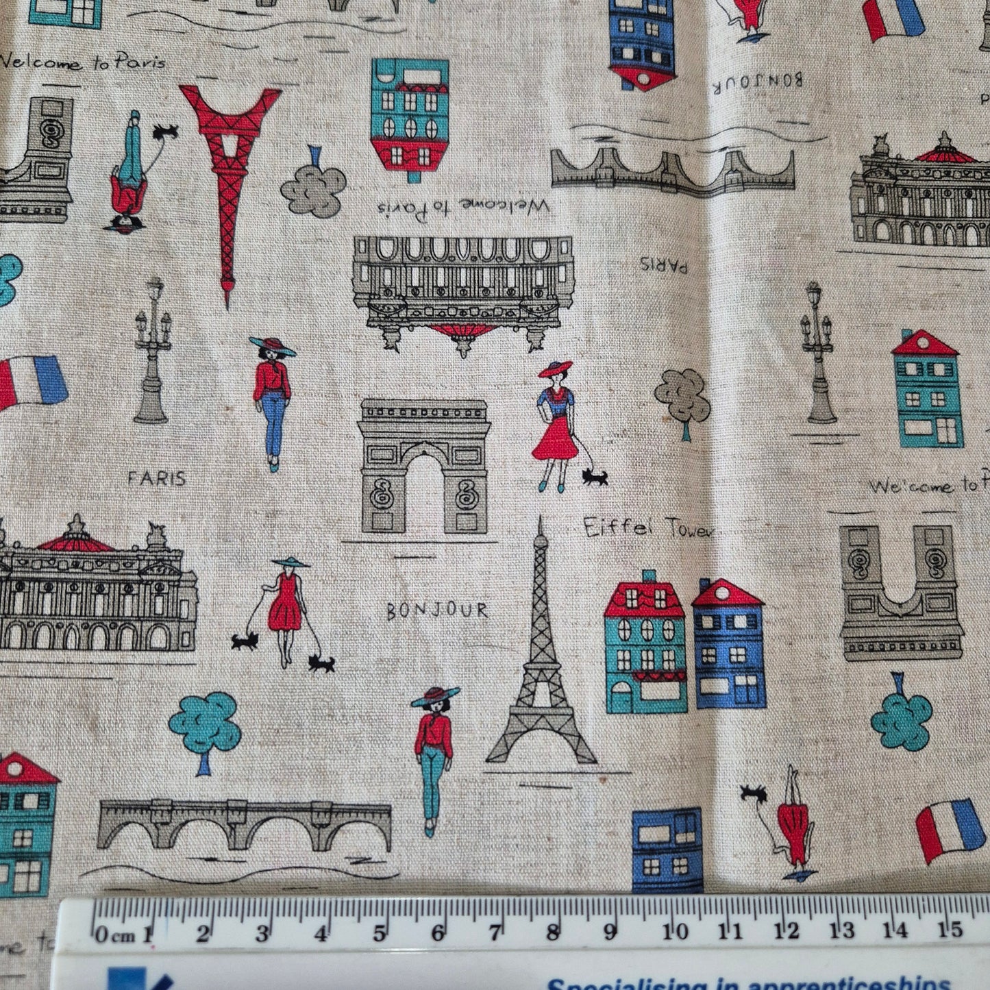 Cotton Fabric - Paris - 1m remnant - Fabric Rescue