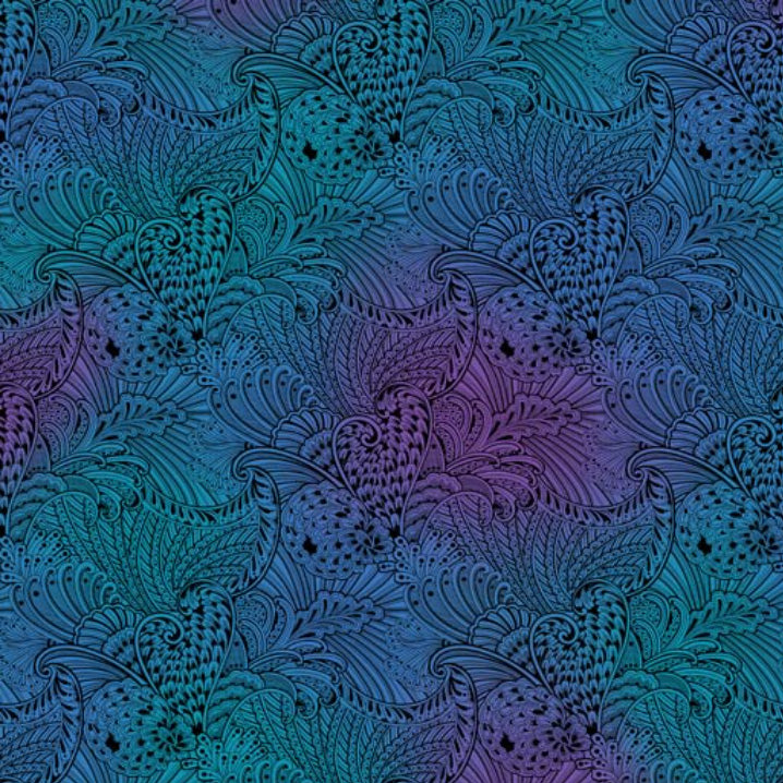 Fat Quarter - Peacock Flourish - Benartex - Cotton Fabric