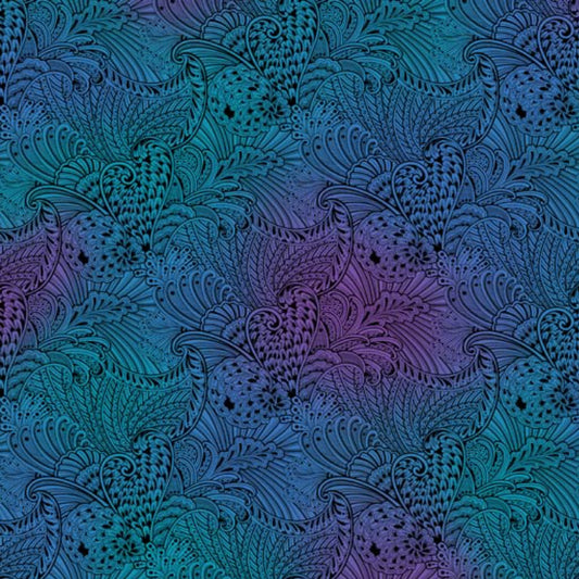 Fat Quarter - Peacock Flourish - Benartex - Cotton Fabric