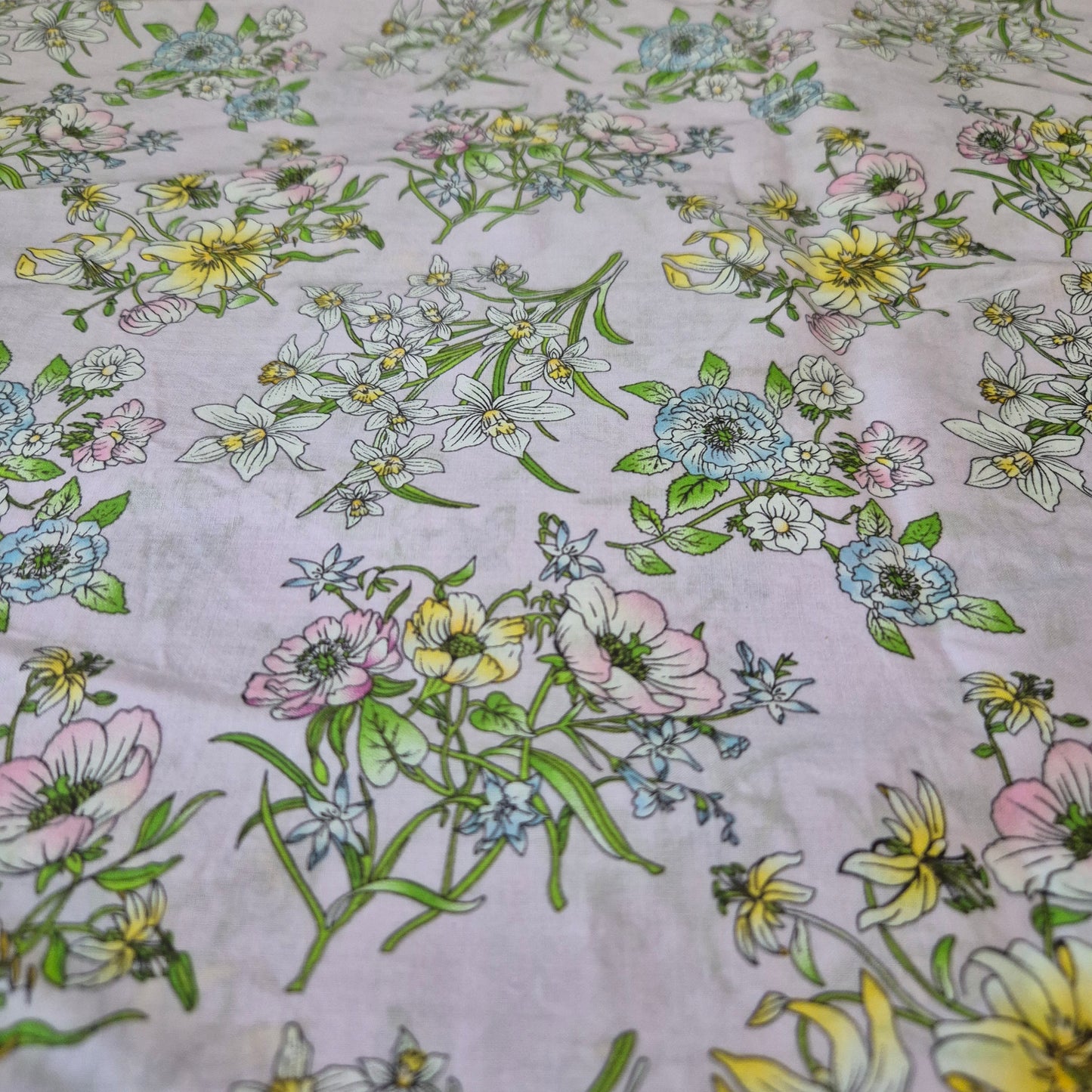 pink voile with flower bouquets