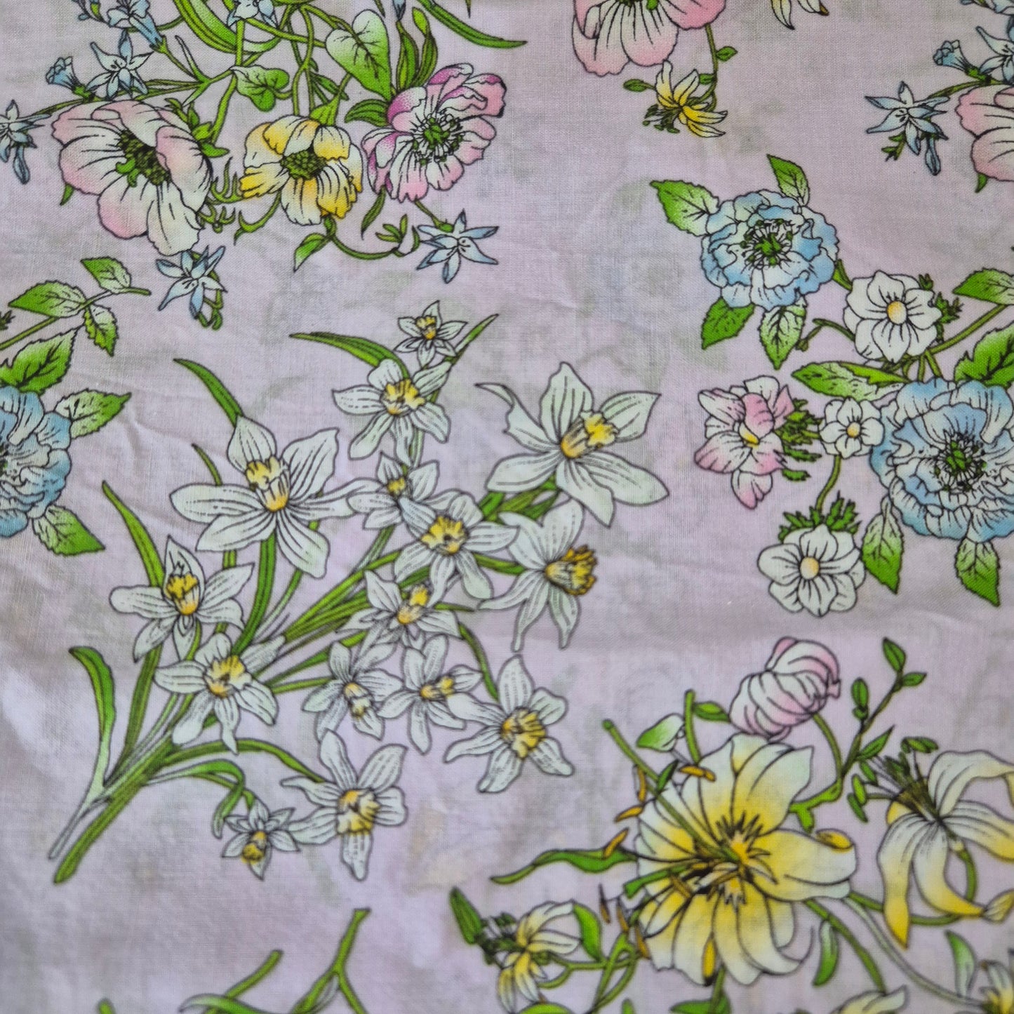 pink voile with flowers