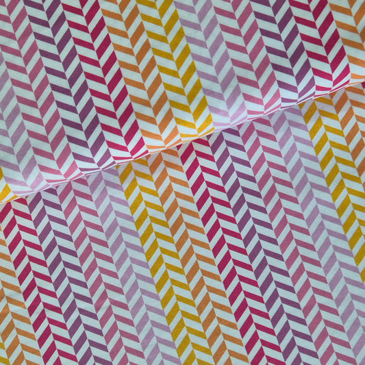 Cotton Fabric - Effervescence Herringbone Pink/Multi