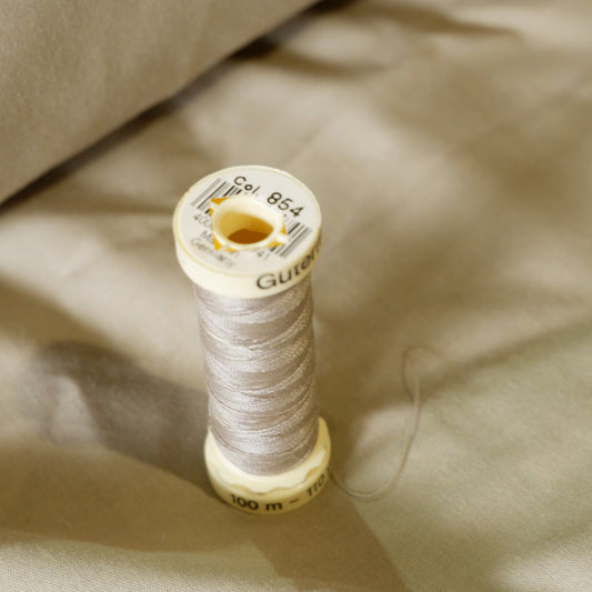 Taupe poplin with thread colour 854