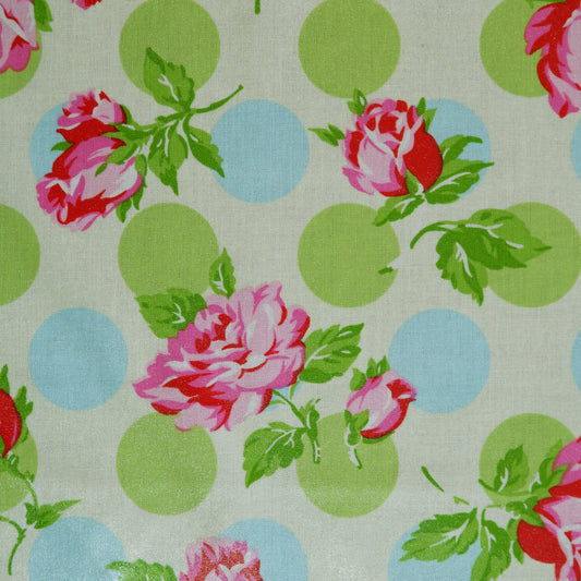 Laminated Cotton - Falling Rose - 93cm remnant - Fabric Rescue