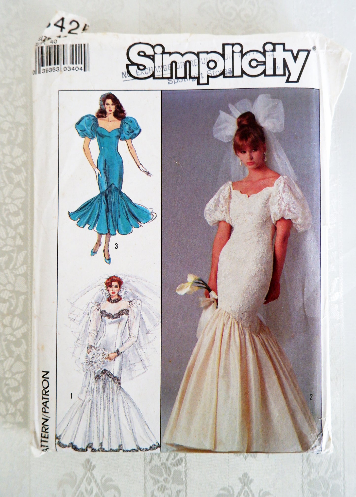 Simplicity 8425, wedding dress pattern, size 12
