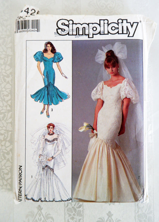 Simplicity 8425, wedding dress pattern, size 12