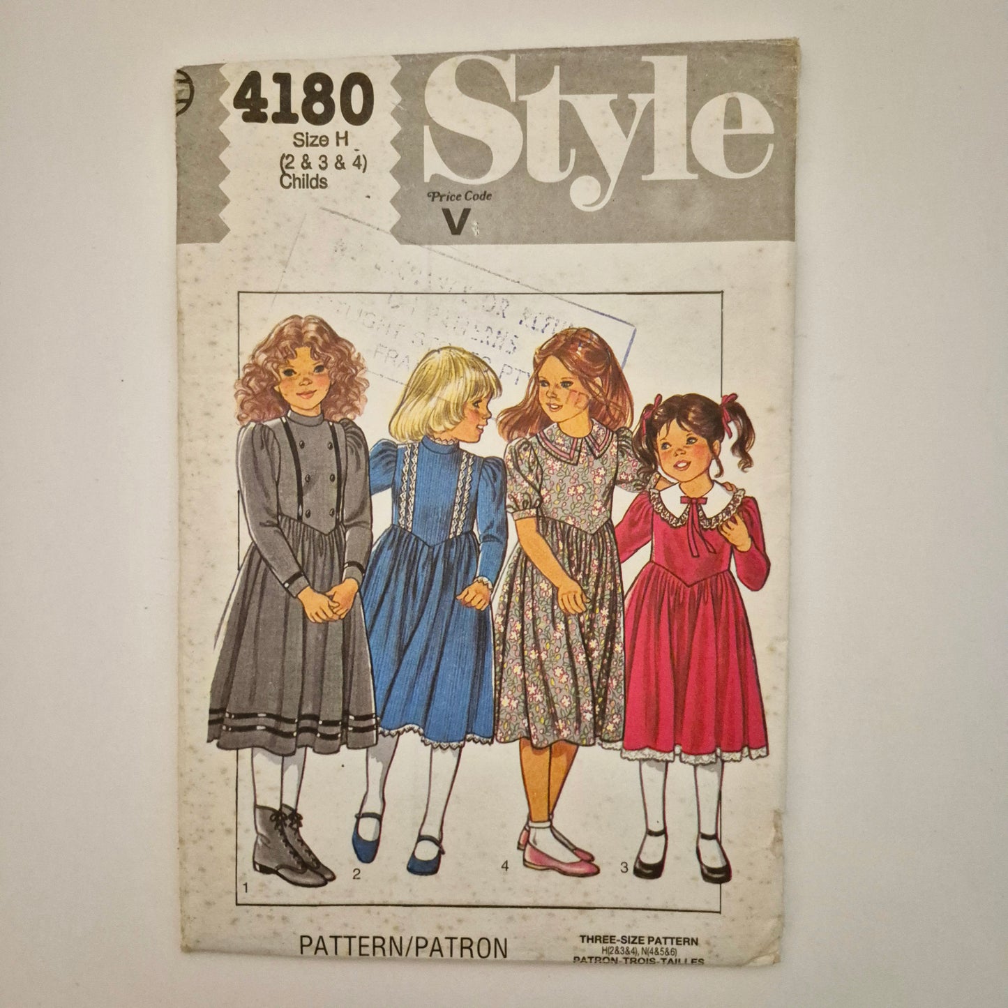 Style 4180, Child's dress pattern, Sizes 2 - 4