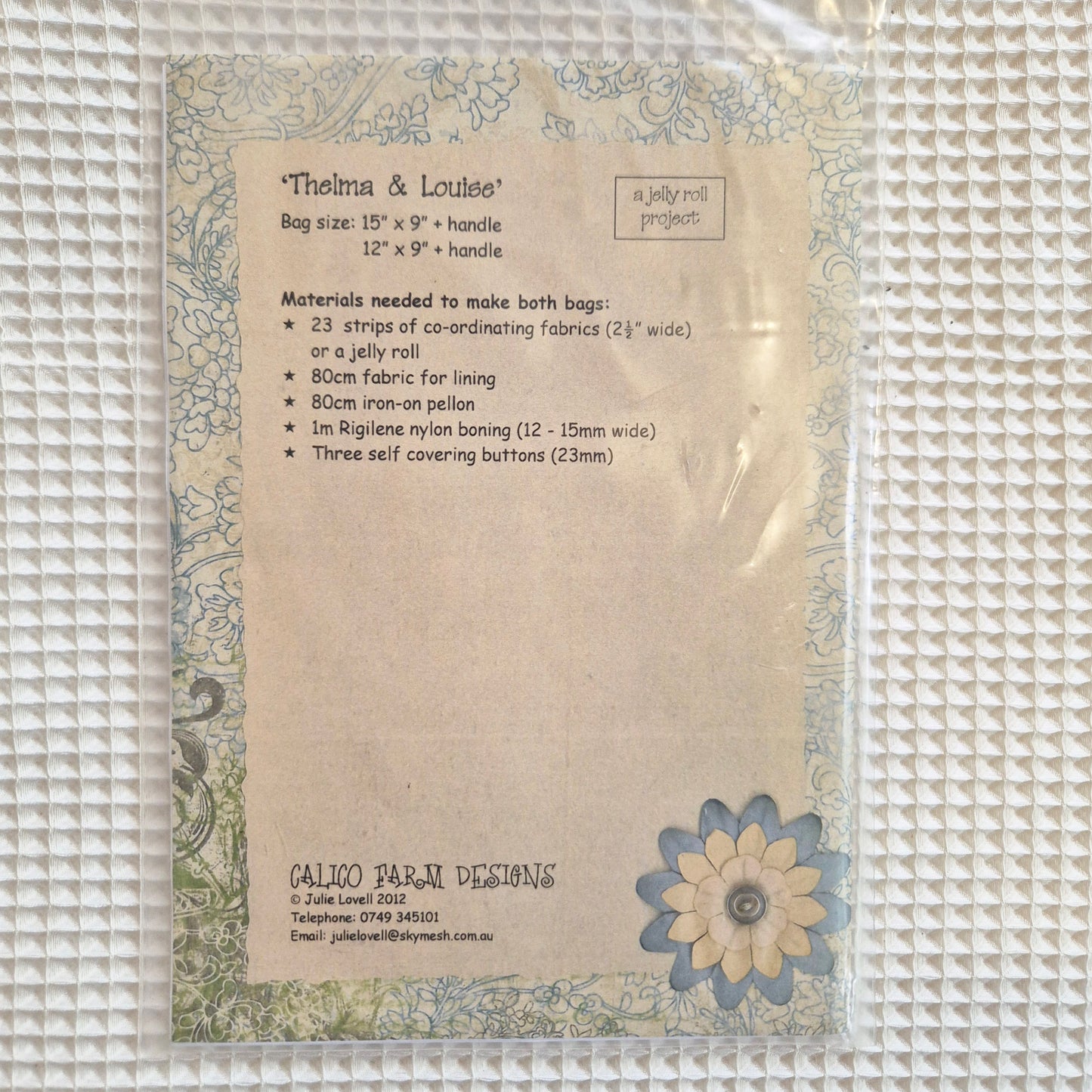 Thelma and Louise bag pattern by Calico Farm Designs