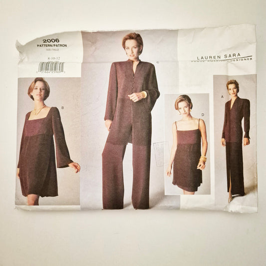 Vogue 2006 dress tunic skirt and pants pattern. Sizes 8 - 12