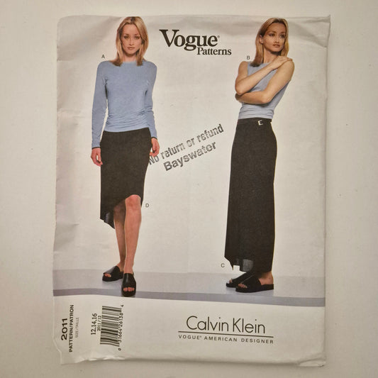 Vogue 2011, top and skirt pattern. Sizes 12 - 16