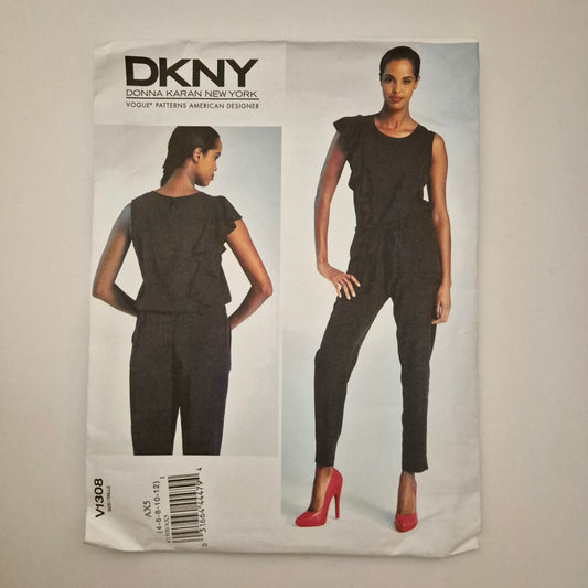 Vogue V1308 DKNY jumpsuit pattern. Sizes 4 - 12
