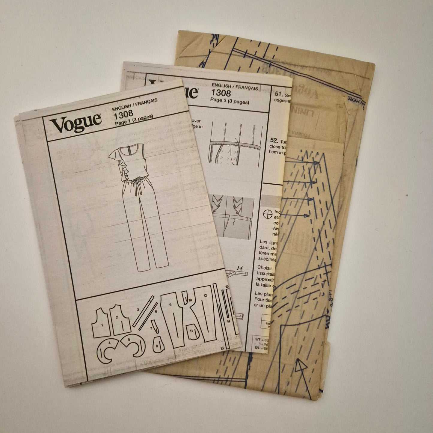 Vogue V1308 DKNY jumpsuit pattern. Sizes 4 - 12