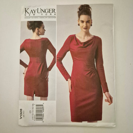 Vogue V1328, dress pattern, sizes 10 to 18