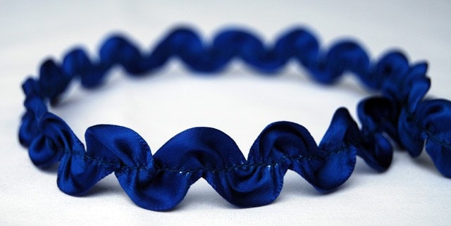 Royal Blue Satin Ric Rac Trim
