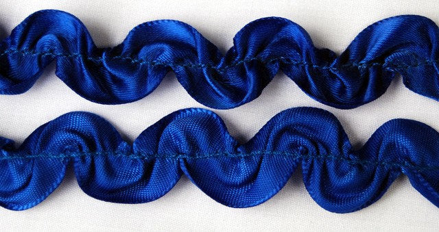 Royal Blue Satin Ric Rac Trim
