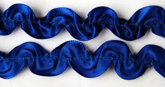 Royal Blue Satin Ric Rac Trim