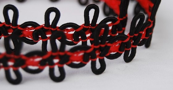 Black and Red Bow Tie Trim