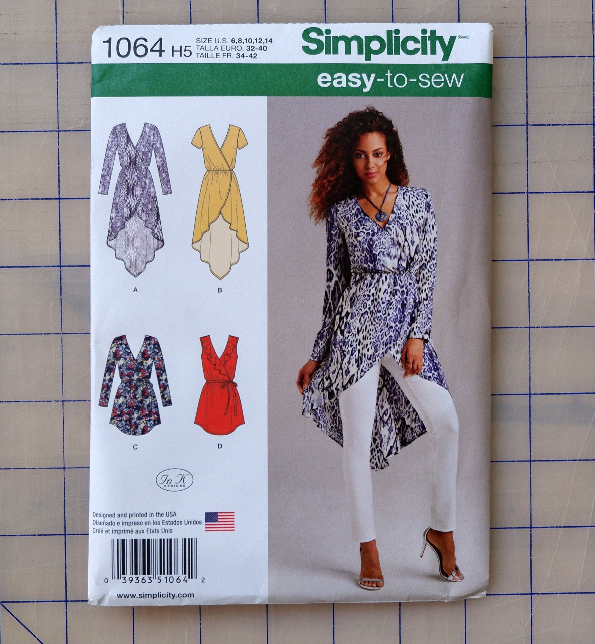 Simplicity 1064, tunic pattern and tie belt pattern, sizes 6 - 14 ...