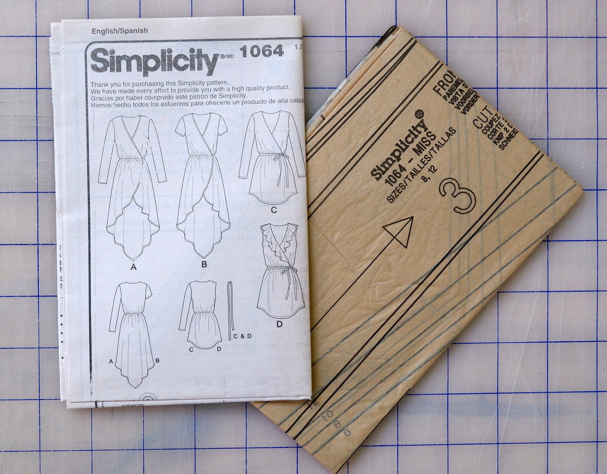 Simplicity 1064, tunic pattern and tie belt pattern, sizes 6 - 14 ...