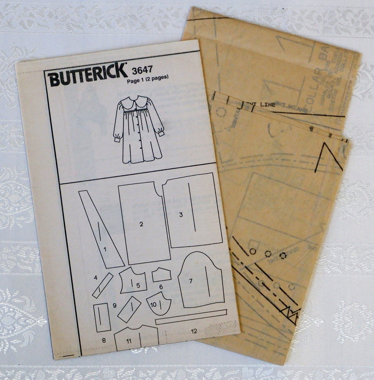 Butterick 3647, children's dress pattern. Sizes 2 - 4 pattern
