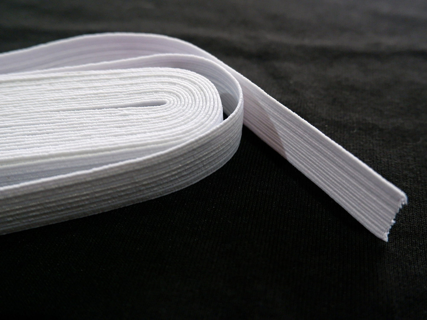 20mm braided elastic, 5 metre pack, white
