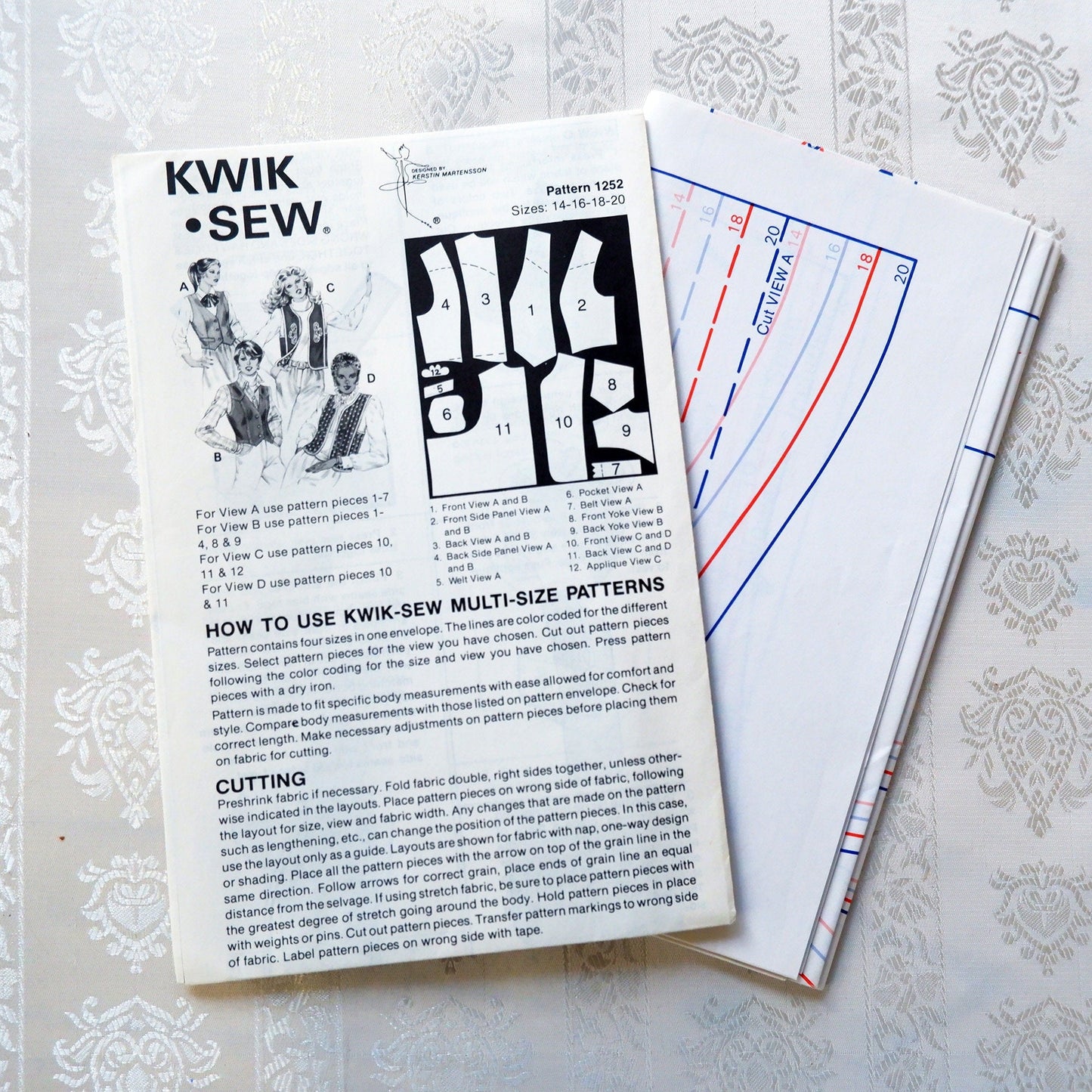 Kwik Sew 1252 Vest pattern for women Sizes 14 - 20