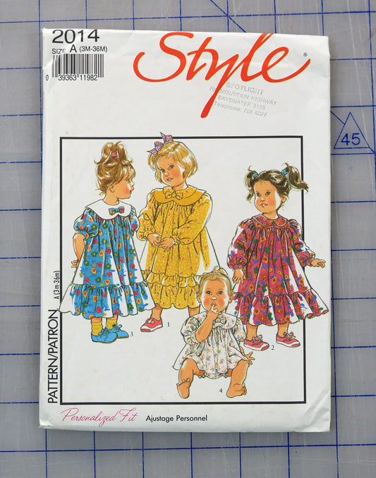 Style 2014 dresses pattern, Size 3m - 36m