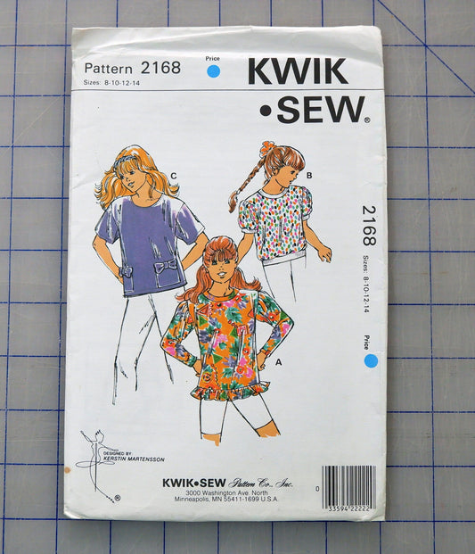 Kwik Sew 2168, Girls top pattern, Sizes 8 - 14