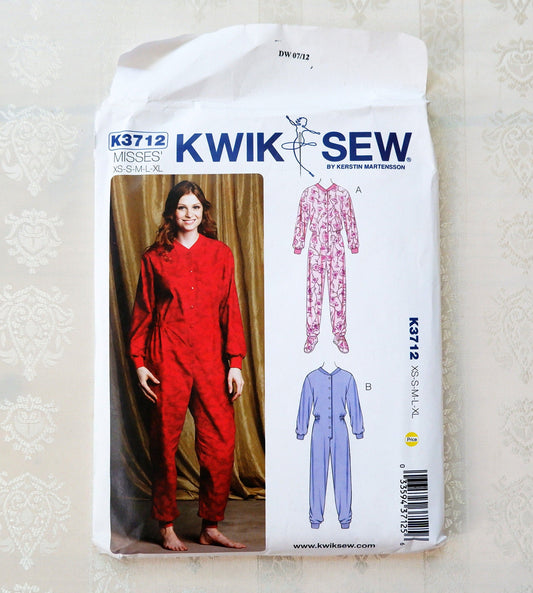Kwik Sew K3712 Women's pajamas pattern, sizes XS - XL