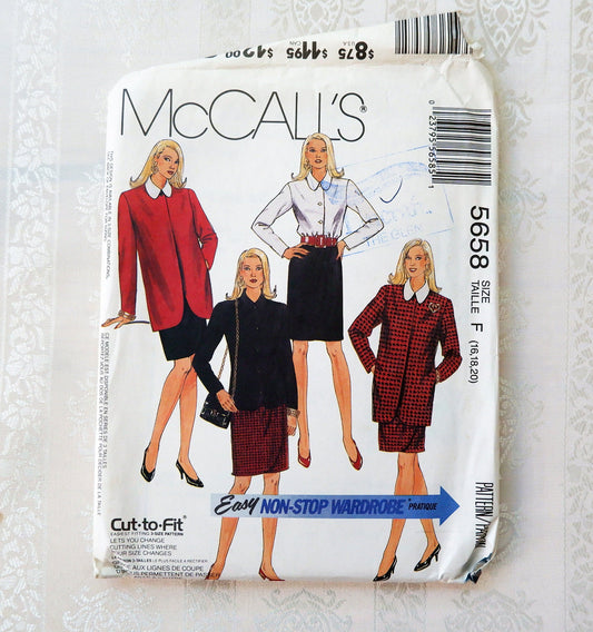 McCall's 5658, jacket blouse and skirt pattern, sizes 16 - 20