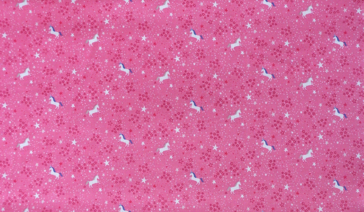 My Unicorn Cotton fabric - Starry Night Dark Pink - Riley Blake