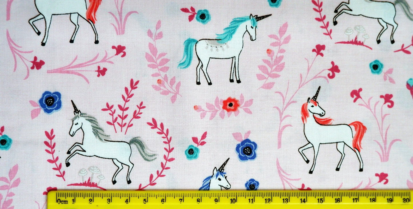 My Unicorn Cotton fabric - Light Pink - Riley Blake