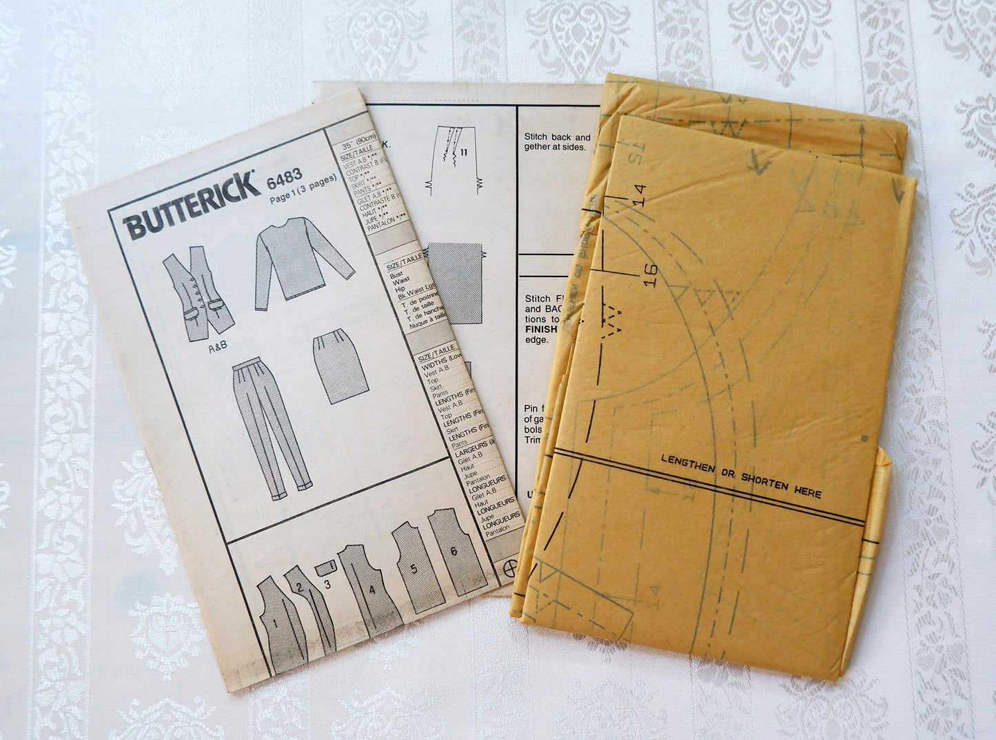 Butterick 6483, vest top skirt and pants , Sizes 12 - 16