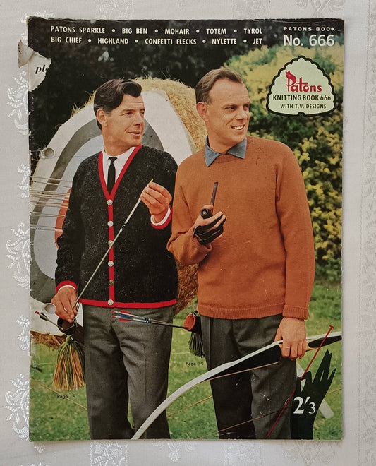 Patons knitting book 666 knitting patterns for men.