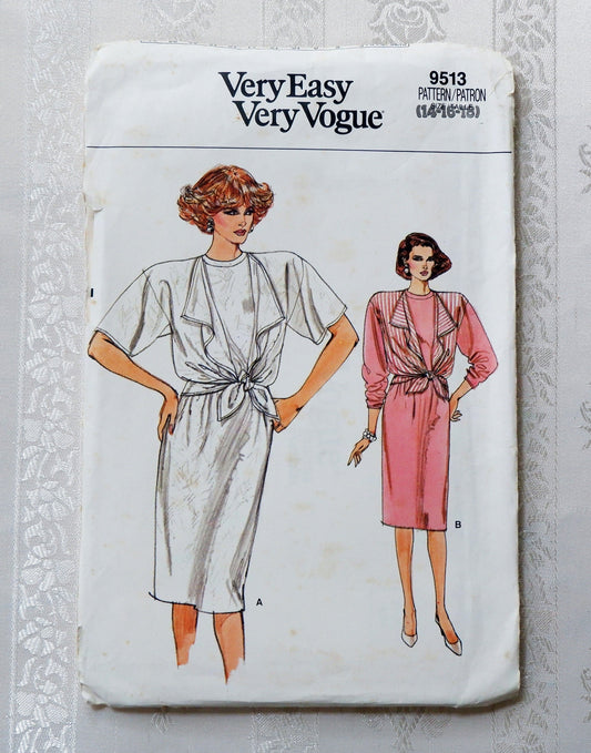 Vogue 9513, dress pattern, Sizes 14 - 18