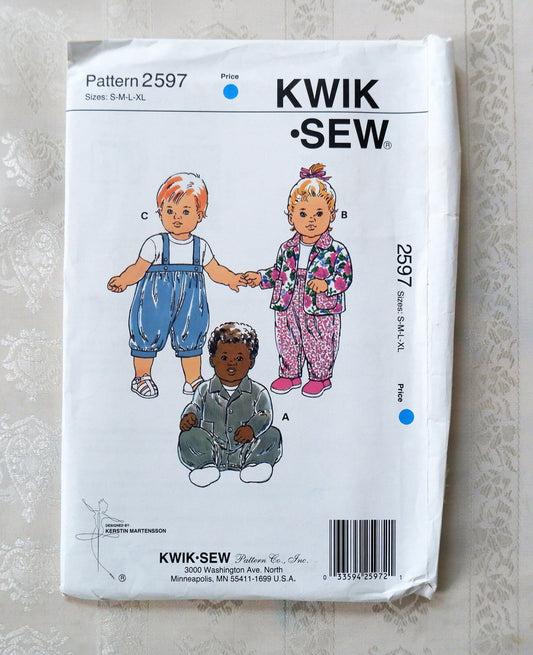 Kwik Sew 2597 baby pants and jacket pattern Sizes S - XL