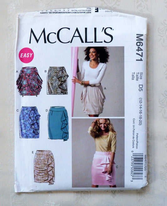 McCall's M6471, easy skirts pattern, sizes 12 - 20