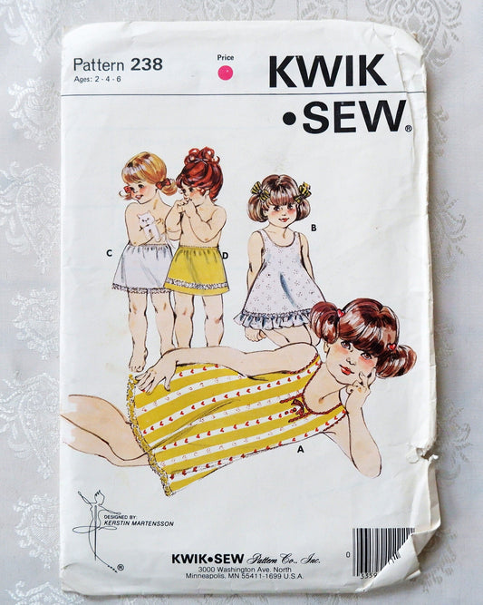Kwik Sew 238 girls slip pattern Sizes 2 - 6