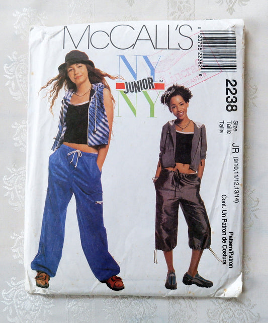 McCalls 2238 Junior NY, jacket vest and pants pattern, Sizes 9/10, 11/12, 13/14