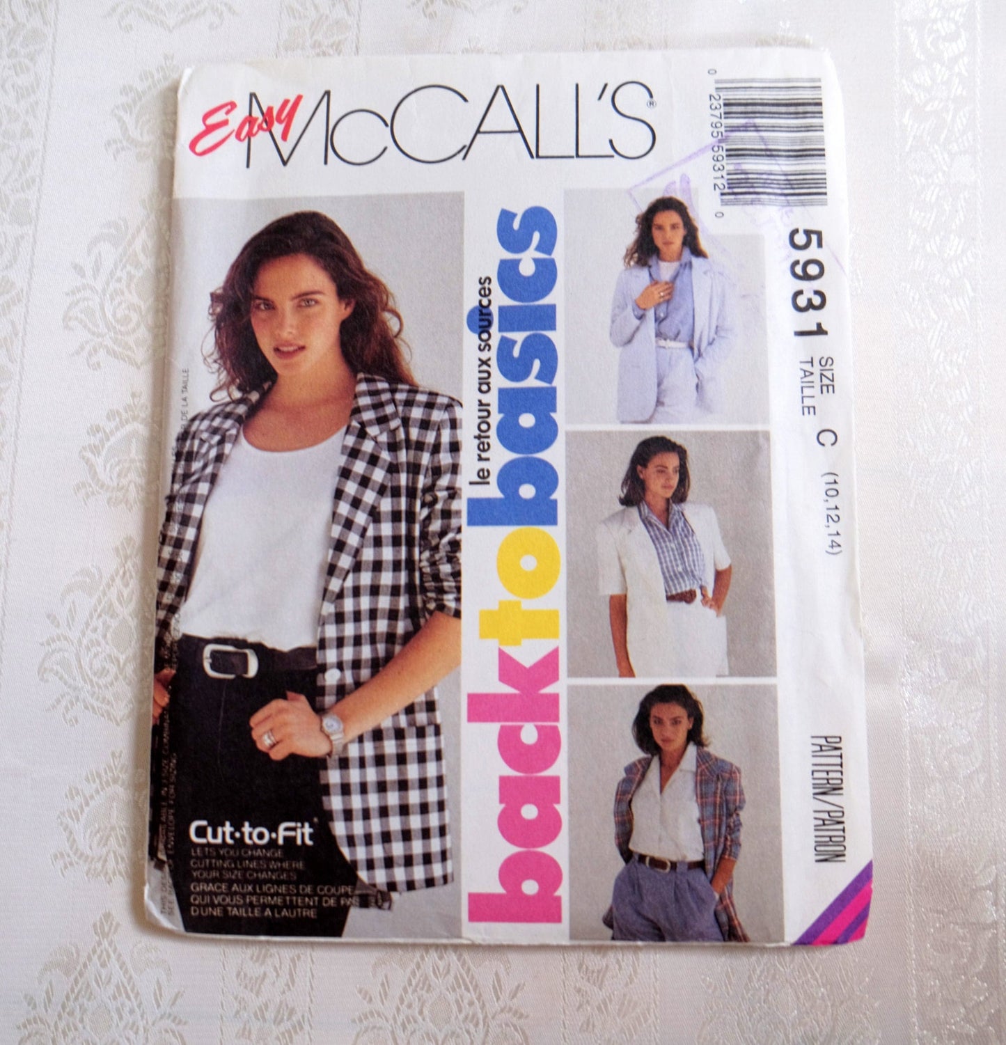 McCall's 5931, unlined jacket pattern, Sizes 10 - 14